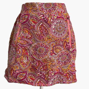Talbots Everyday‎ Stretch Skort Skirt Shorts Pockets- Medallion